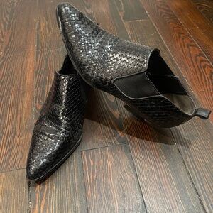 Stephane Kelian Black Woven Ankle Booties